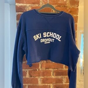 cropped crew neck sweatshirt